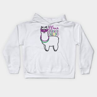 Llama ready for Mardi Kids Hoodie